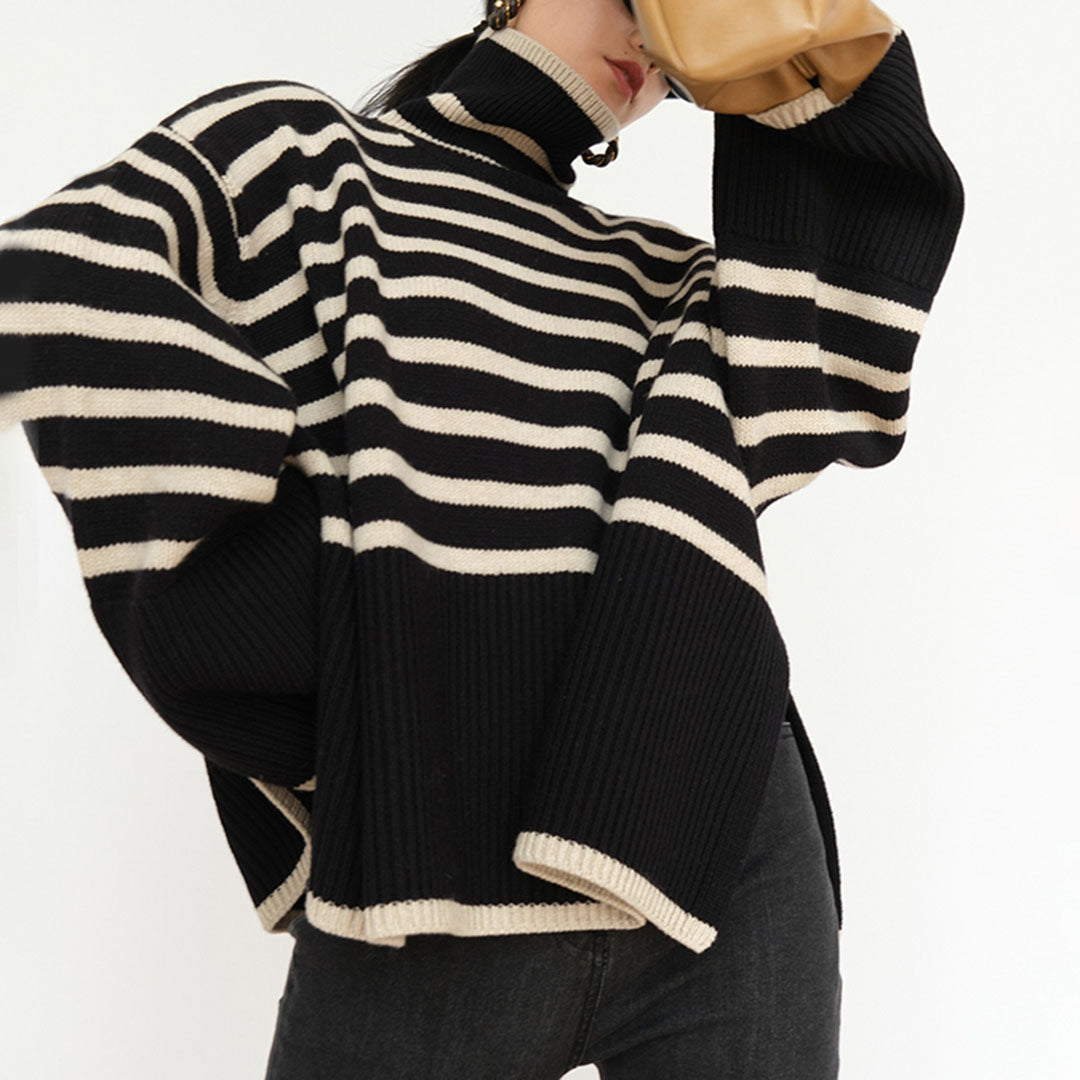 Elise - Gestreifter Rollkragenpullover