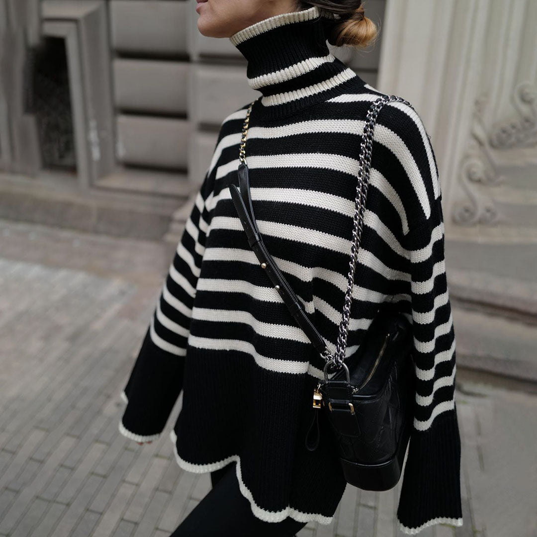 Elise - Gestreifter Rollkragenpullover