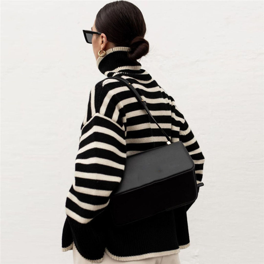 Elise - Gestreifter Rollkragenpullover