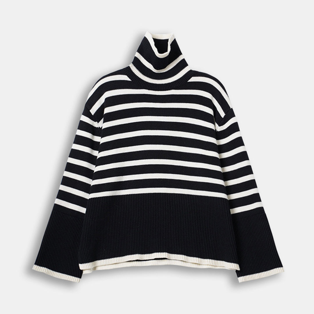 Elise - Gestreifter Rollkragenpullover
