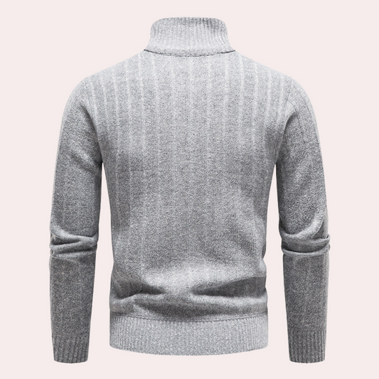 Declan - Warmer Pullover für Herren mit Rollkragen und Reißverschluss
