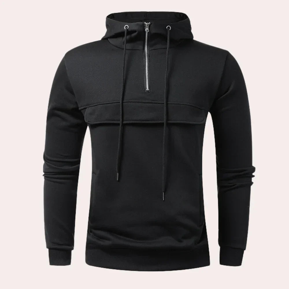 Eliasen - Lässiger Hoodie für Männer mit halbem Reißverschluss