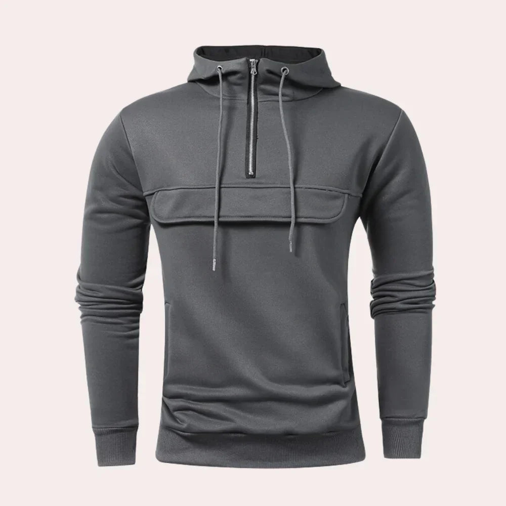 Eliasen - Lässiger Hoodie für Männer mit halbem Reißverschluss