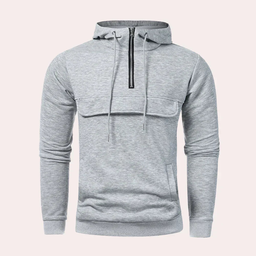 Eliasen - Lässiger Hoodie für Männer mit halbem Reißverschluss