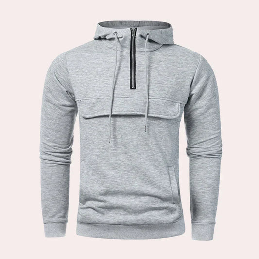 Eliasen - Lässiger Hoodie für Männer mit halbem Reißverschluss