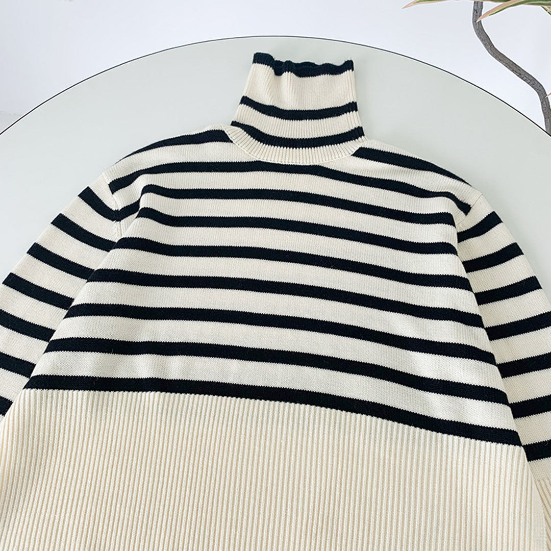 Elise - Gestreifter Rollkragenpullover