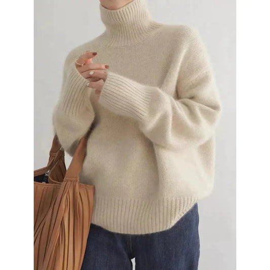Emilia - Zeitloser Luxus-Pullover mit hohem Kragen | Dein Must-Have für den Alltag