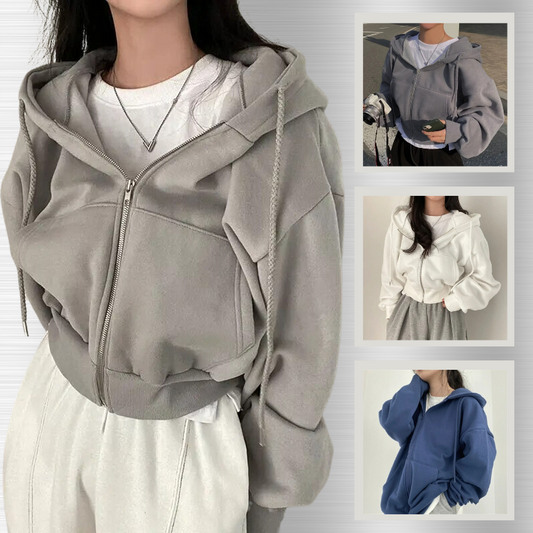 ComfiLuxe - Oversized Kapuzenpullover mit Reißverschluss für Frauen