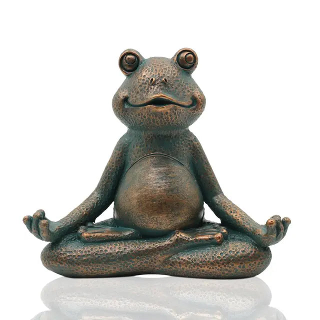 Variant image for Mediterende Frosch-Gnom Figur i Hars – Beroligende Dekoration til Indendørs og Udendørs Brug, 12,5 cm-2