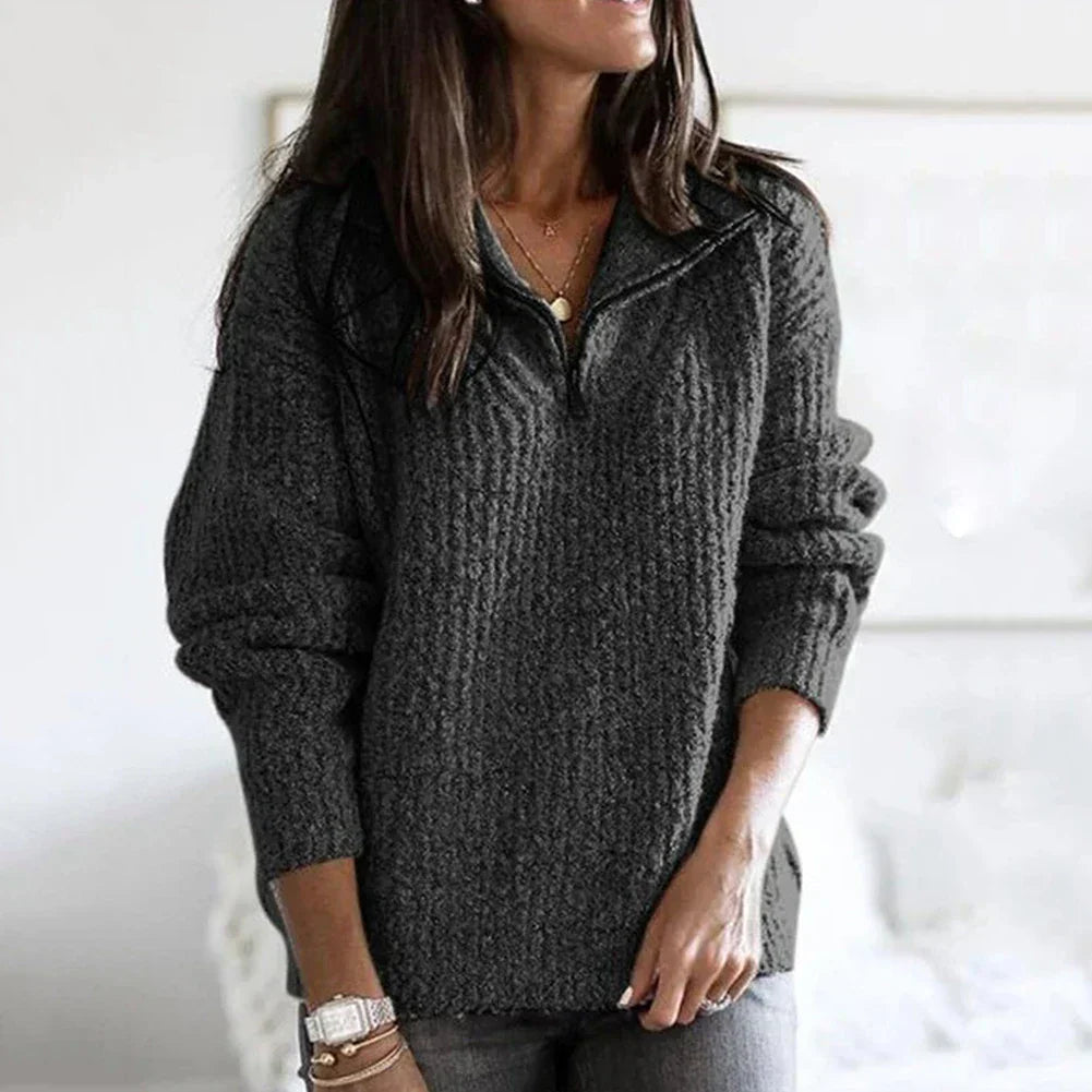 ChicComfort - Pullover mit halbem Reißverschluss für Frauen | Dein stilvoller Begleiter für jede Saison