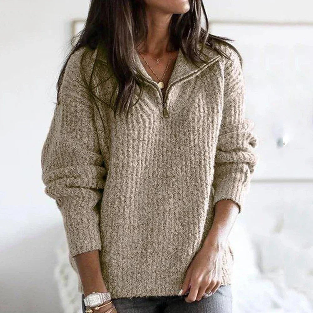 ChicComfort - Pullover mit halbem Reißverschluss für Frauen | Dein stilvoller Begleiter für jede Saison