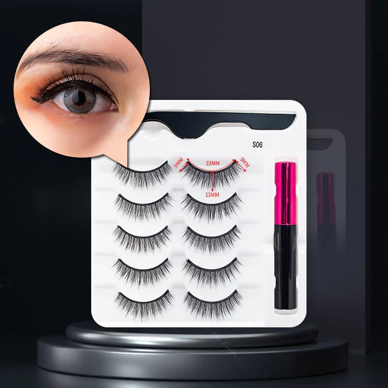 Variant image for Magnetiske Vipper og Vandtæt Eyeliner Sæt – Genanvendelige Vipper med 5 Par, Nem Anvendelse og Langtidsholdbar Effekt-6