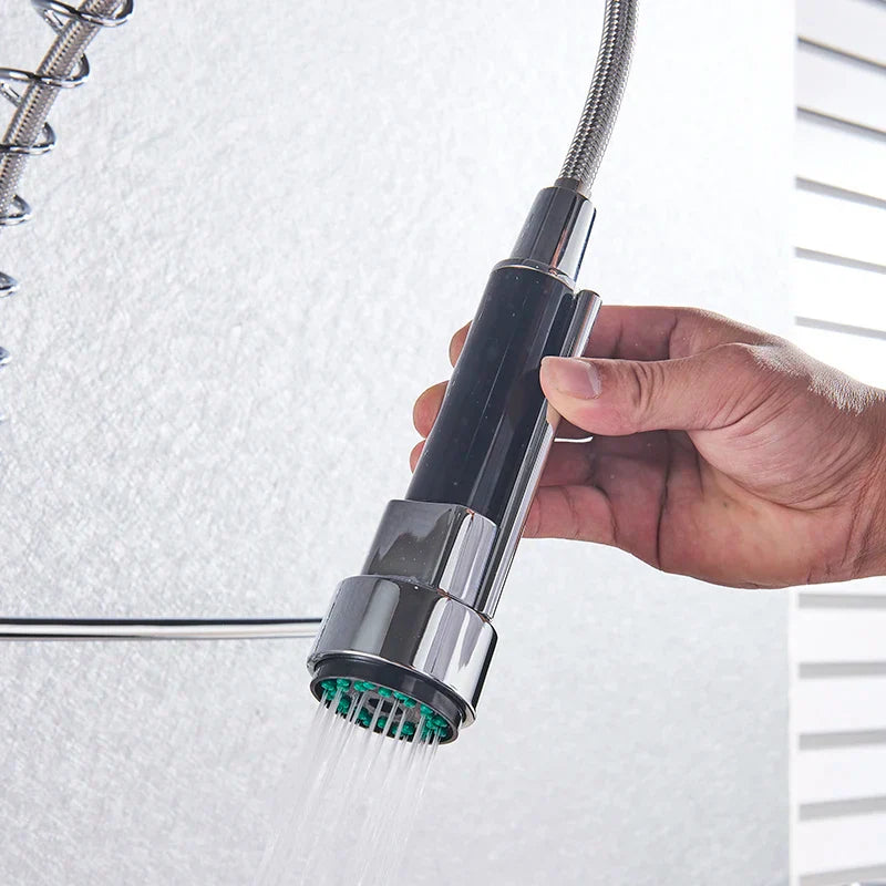 FlexiFlow - Küchenarmatur | Wandmontiert | Doppel-Sprühfunktion | Chromfinish