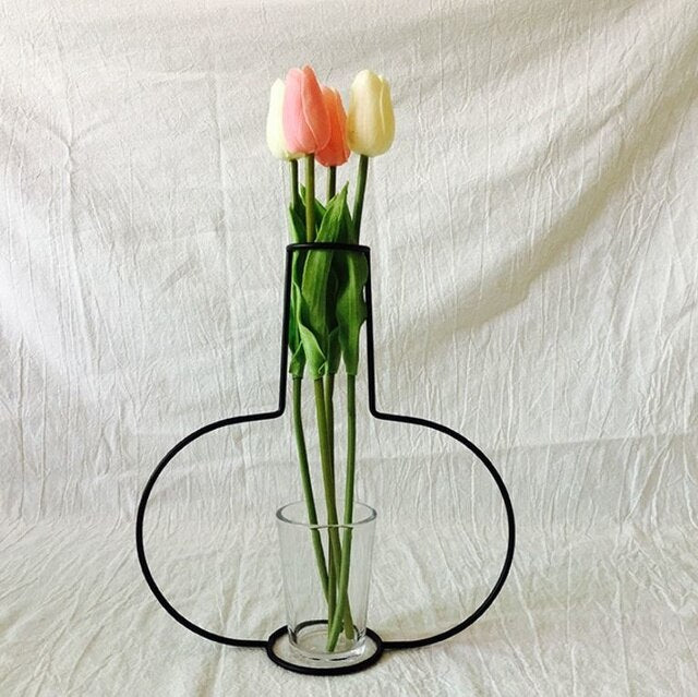 Variant image for Minimalistisk Jern Vase til Blomsterarrangementer – 30 cm Høj, Sort Dekoration til Hjemmet-3
