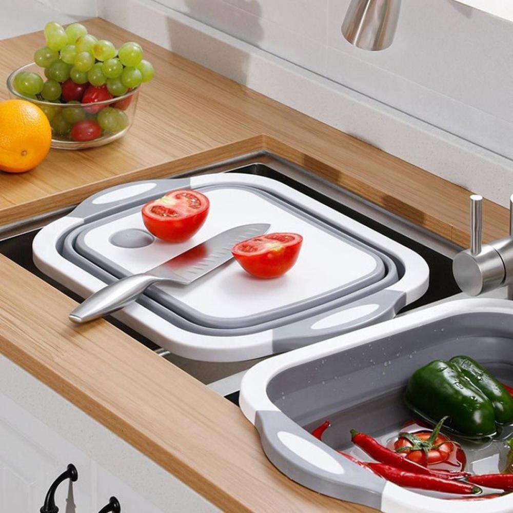 KitchenPro - 3-in-1 Korb für das Schneidebrett
