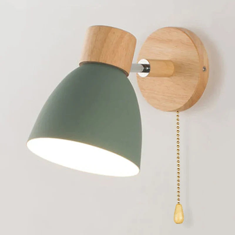 Væglampe i Træ med Draaifunktion – Minimalistisk Skandinavisk Design, Justerbar Lysretning, Flere Farver-4