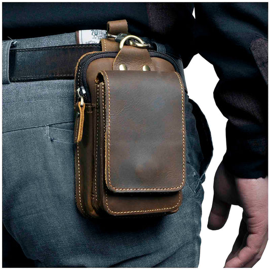 SmartShield - Bauchtasche für Männer aus echtem Leder