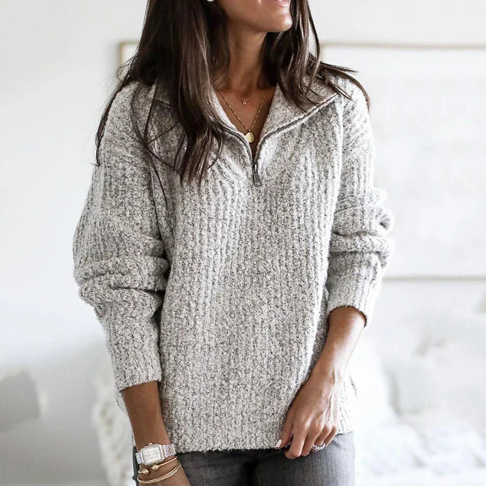 ChicComfort - Pullover mit halbem Reißverschluss für Frauen | Dein stilvoller Begleiter für jede Saison
