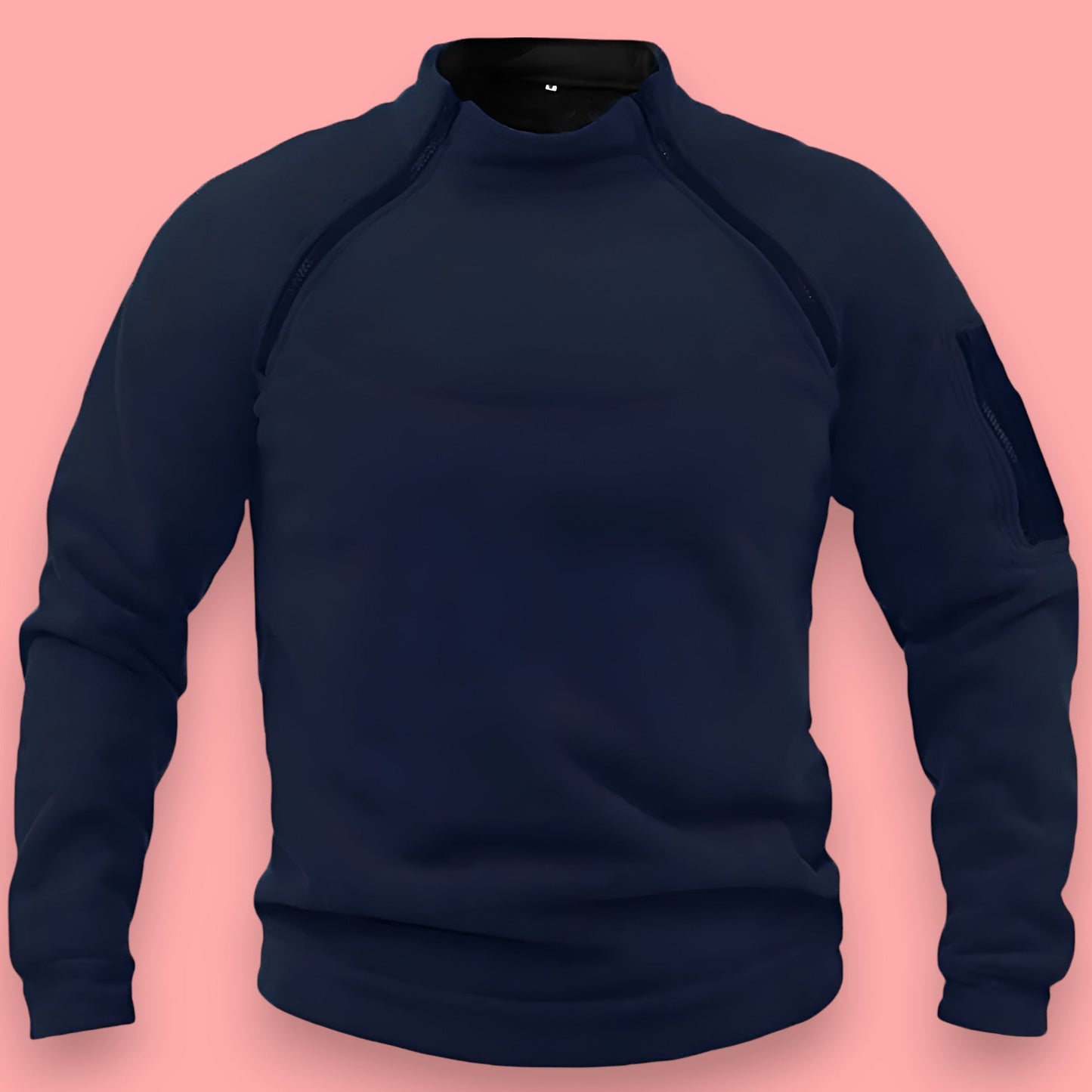 Kyler - Militär-Pullover mit Reißverschluss für Männer