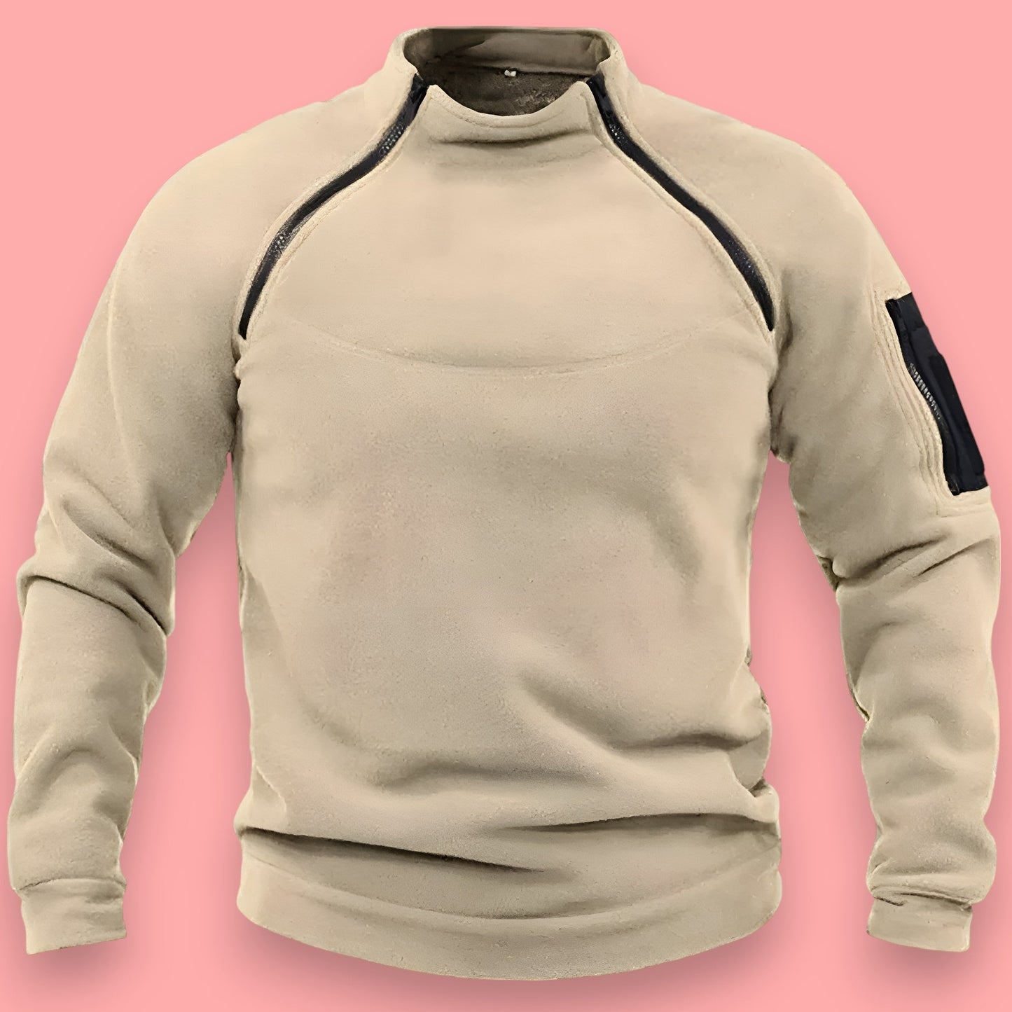 Kyler - Militär-Pullover mit Reißverschluss für Männer