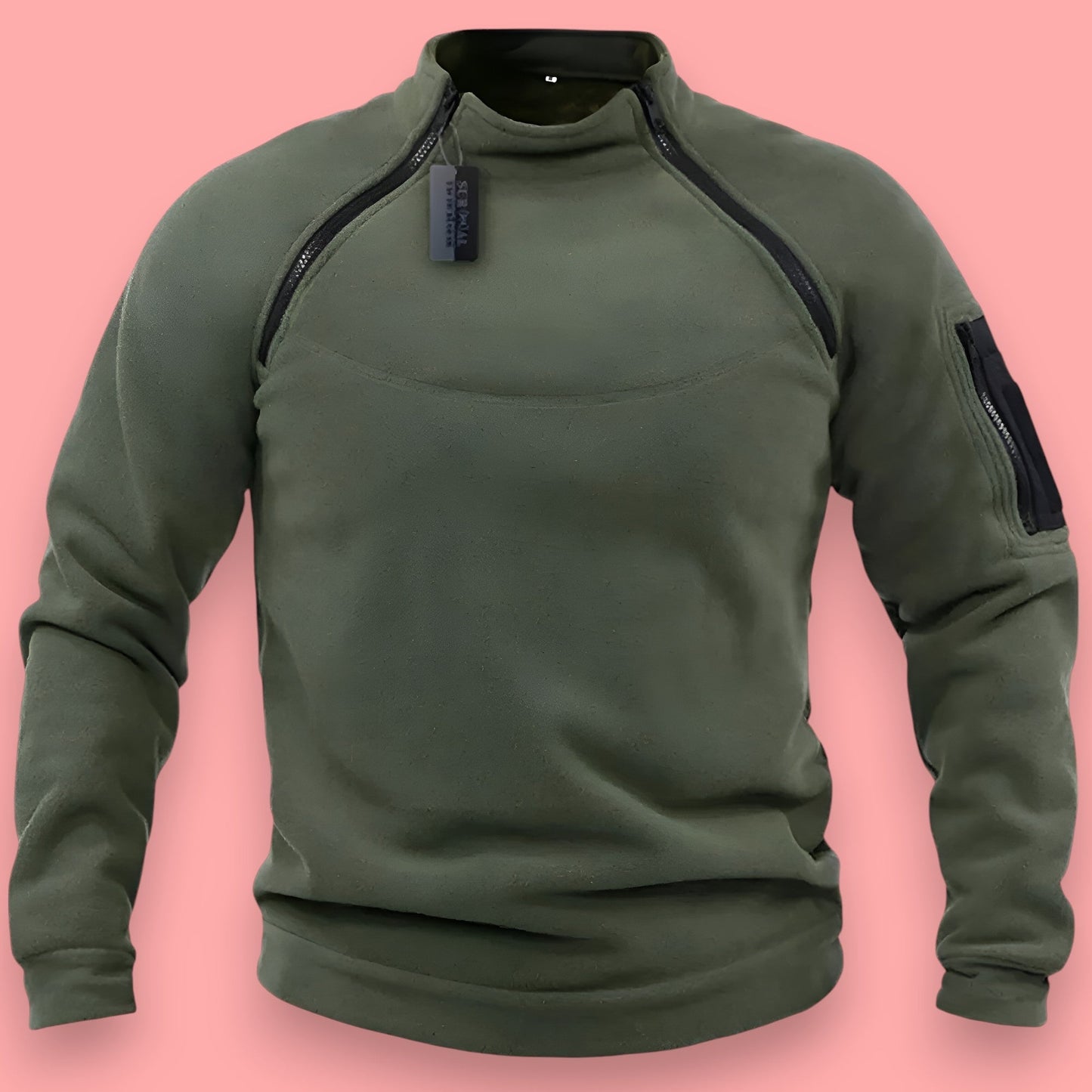 Kyler - Militär-Pullover mit Reißverschluss für Männer