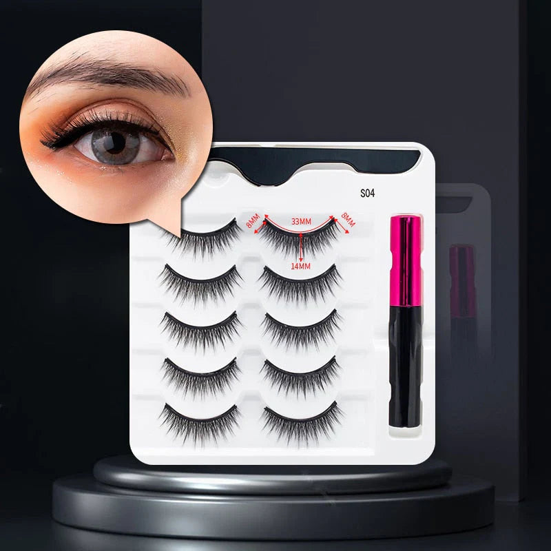 Variant image for Magnetiske Vipper og Vandtæt Eyeliner Sæt – Genanvendelige Vipper med 5 Par, Nem Anvendelse og Langtidsholdbar Effekt-4