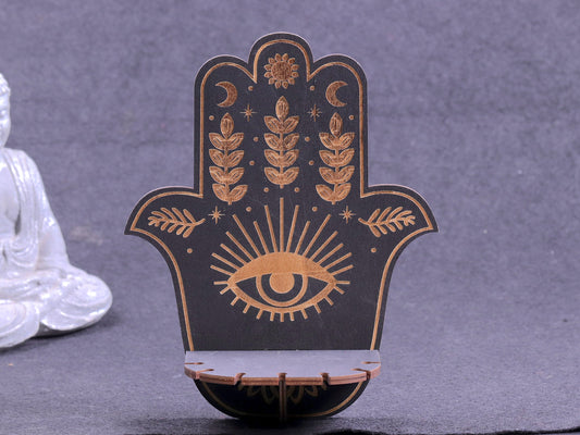 HamsaGlow - Hamsa Hand der schützenden Kristallregal