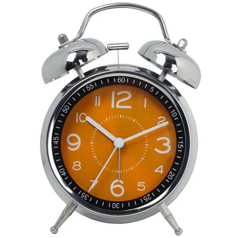 RetroRing | Analogwecker aus Metall - Klassisches, traditionelles Design, geräuschlose Bewegung, stilvoller Wecker für das Schlafzimmer
