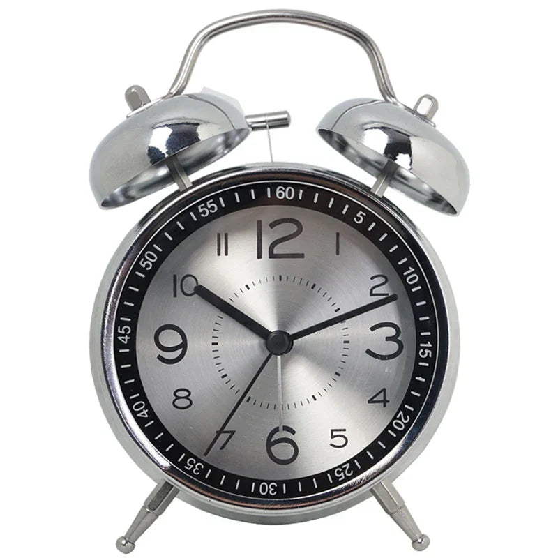 RetroRing | Analogwecker aus Metall - Klassisches, traditionelles Design, geräuschlose Bewegung, stilvoller Wecker für das Schlafzimmer