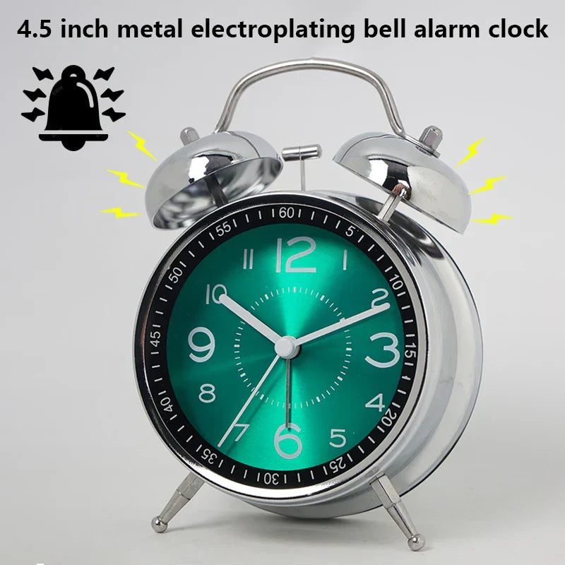 RetroRing | Analogwecker aus Metall - Klassisches, traditionelles Design, geräuschlose Bewegung, stilvoller Wecker für das Schlafzimmer