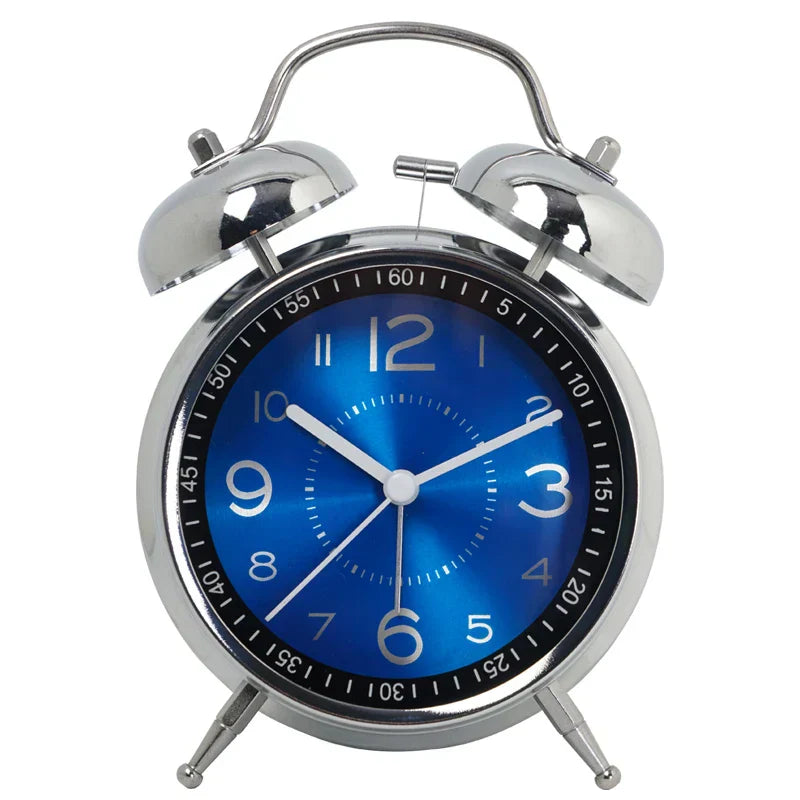 RetroRing | Analogwecker aus Metall - Klassisches, traditionelles Design, geräuschlose Bewegung, stilvoller Wecker für das Schlafzimmer