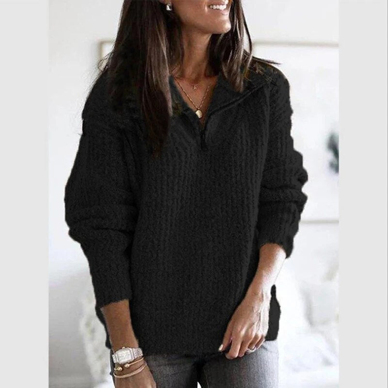 Amira - Langer, lässiger Vintage-Pullover