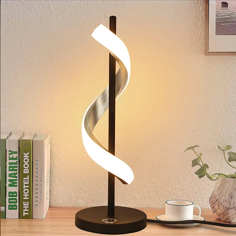 Moderne LED Tafellampe 40 cm Høj – Minimalistisk Design i Sort eller Hvid, Varm Hvid Lys til Skrivebord eller Natbord-2