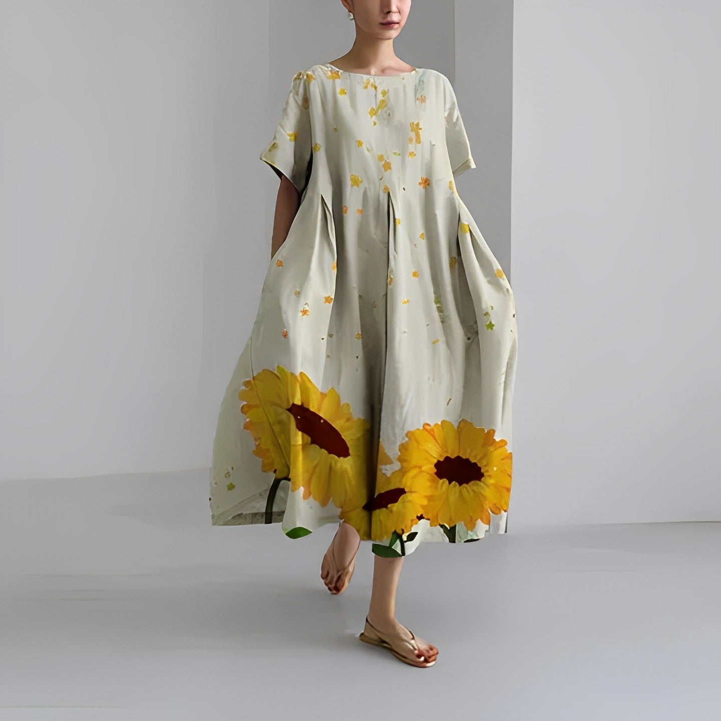 Aurelia - Boho Weite Blumen-Kleid