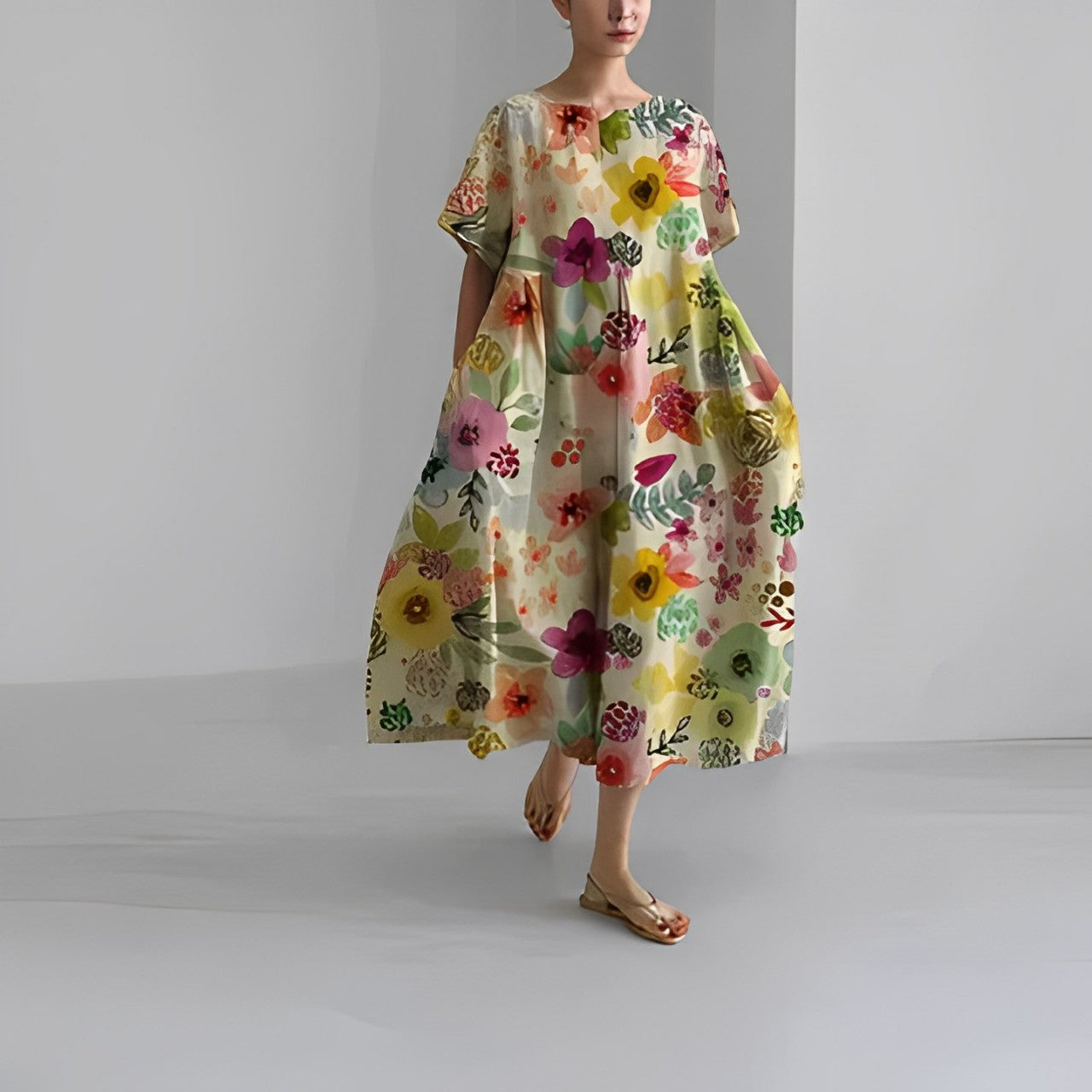 Aurelia - Boho Weite Blumen-Kleid