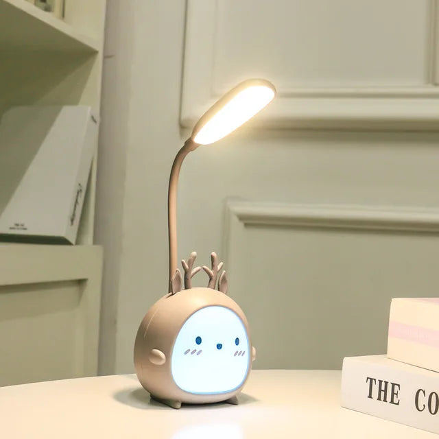 Børnelampe med Øjenbeskyttelse og USB-Opladning – Sød Cartoon Design til Børneværelset, Blød LED Belysning-4