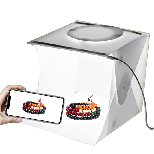 ProFotoBox - Mini-Fotostudio | zusammenklappbare Lichtbox mit LED