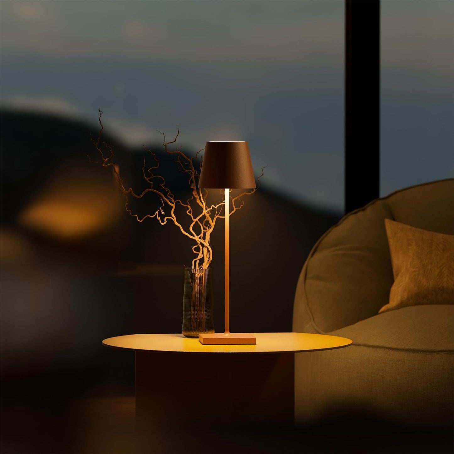 Elegant LED Bordlampe med Justerbar Lysstyrke – Modern Metal og Glas Design til Hyggelig Atmosfære-5