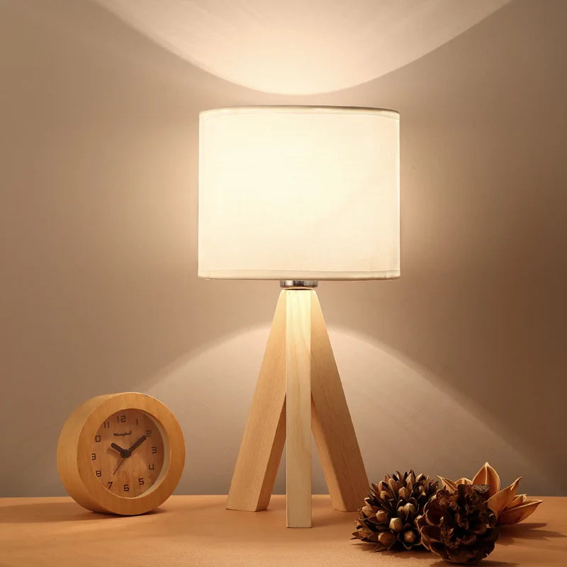 LumoraWood - Holz Opaline Tischlampe | Stilvolle und natürliche Atmosphäre