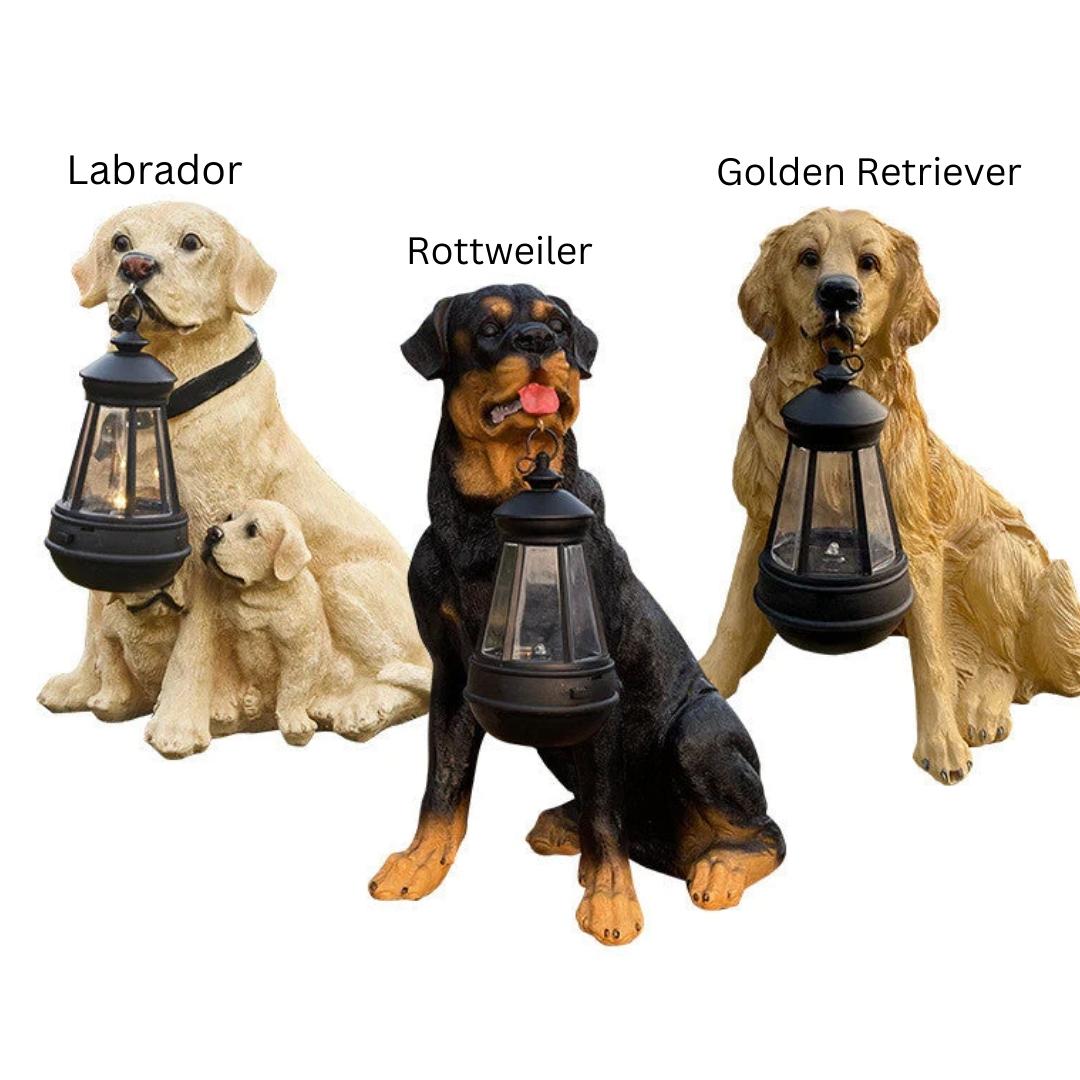 LumiPup - Solarbetriebene Hundestatue mit LED-Licht