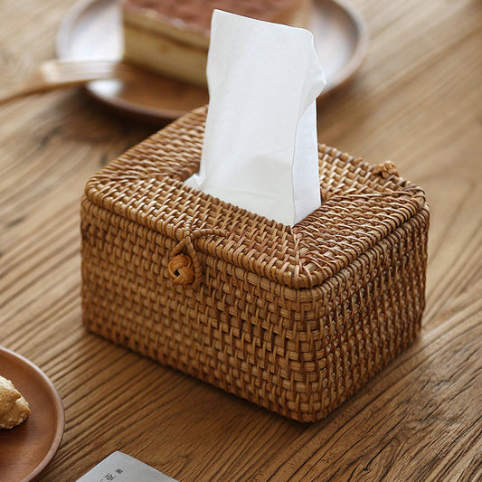 Naturéa - Rattan Taschentuchbox - Handgewebte Eleganz mit einem natürlichen Touch