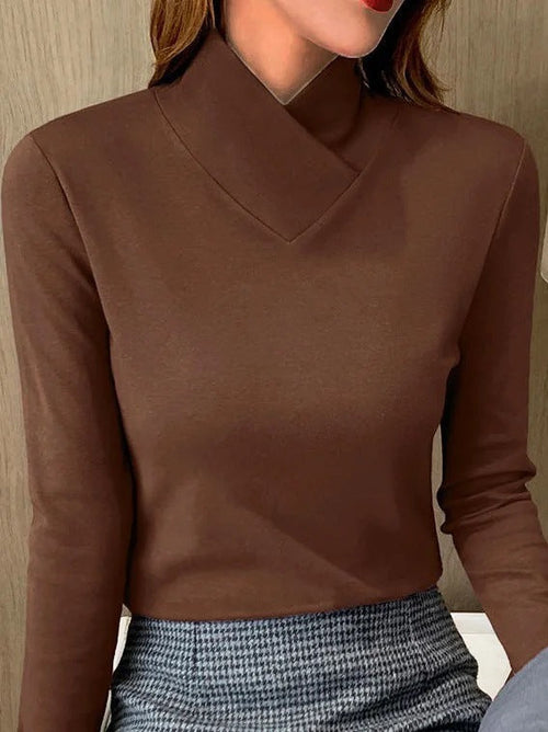 LuxeFit - Eleganter Rollkragenpullover mit hohem Kragen