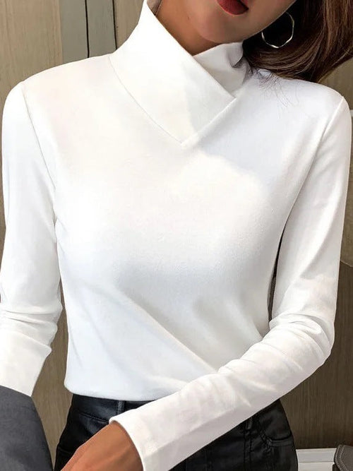 LuxeFit - Eleganter Rollkragenpullover mit hohem Kragen