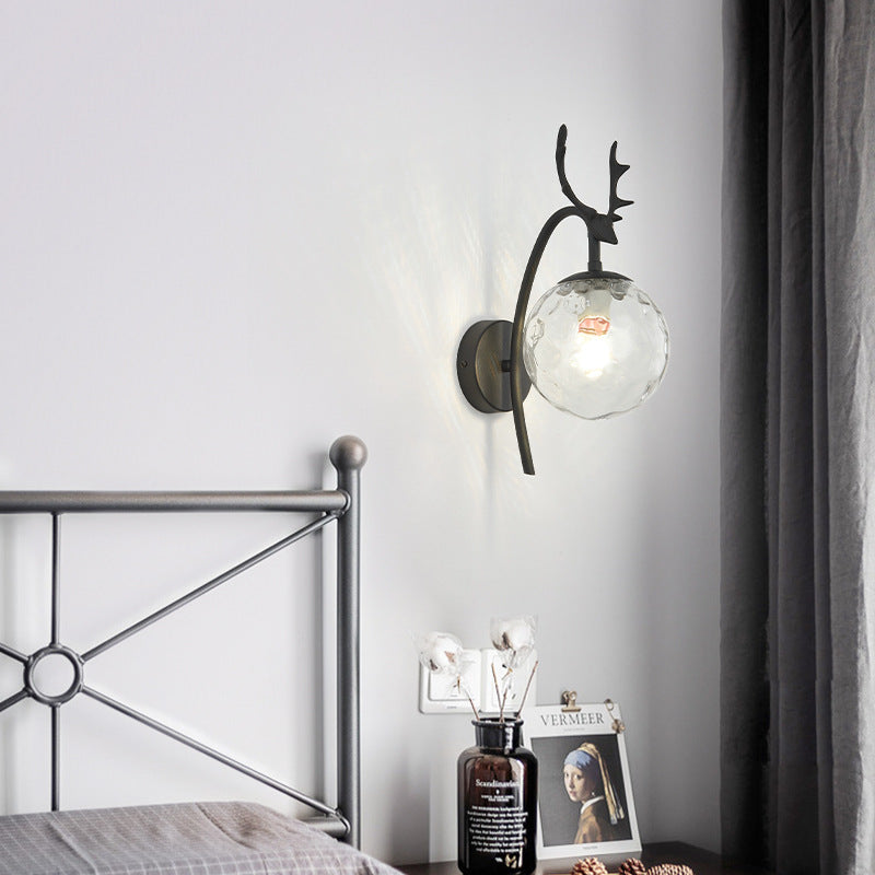Variant image for Rund LED Væglampe i Guld og Sort - Elegante Metal og Glas Væglamper til Stue og Soveværelse-4