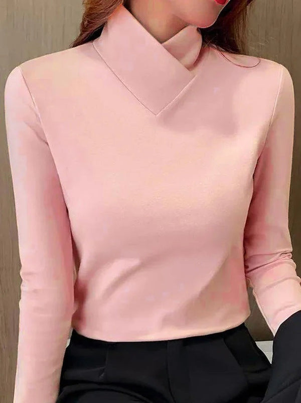 LuxeFit - Eleganter Rollkragenpullover mit hohem Kragen