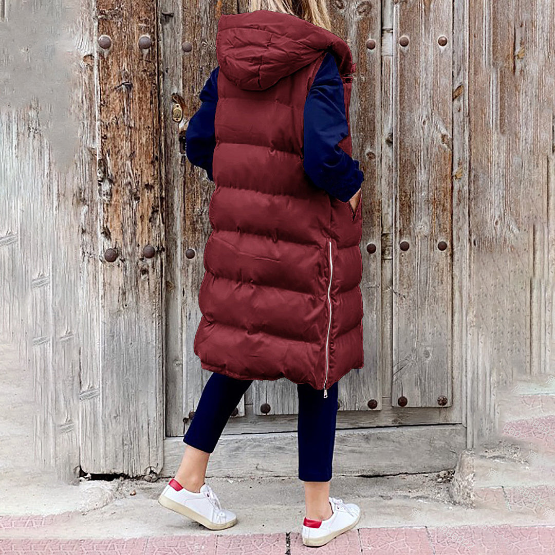 CozyVest - Lange gepolsterte Weste mit Kapuze | Ultimativer und stilvoller Schutz vor Kälte