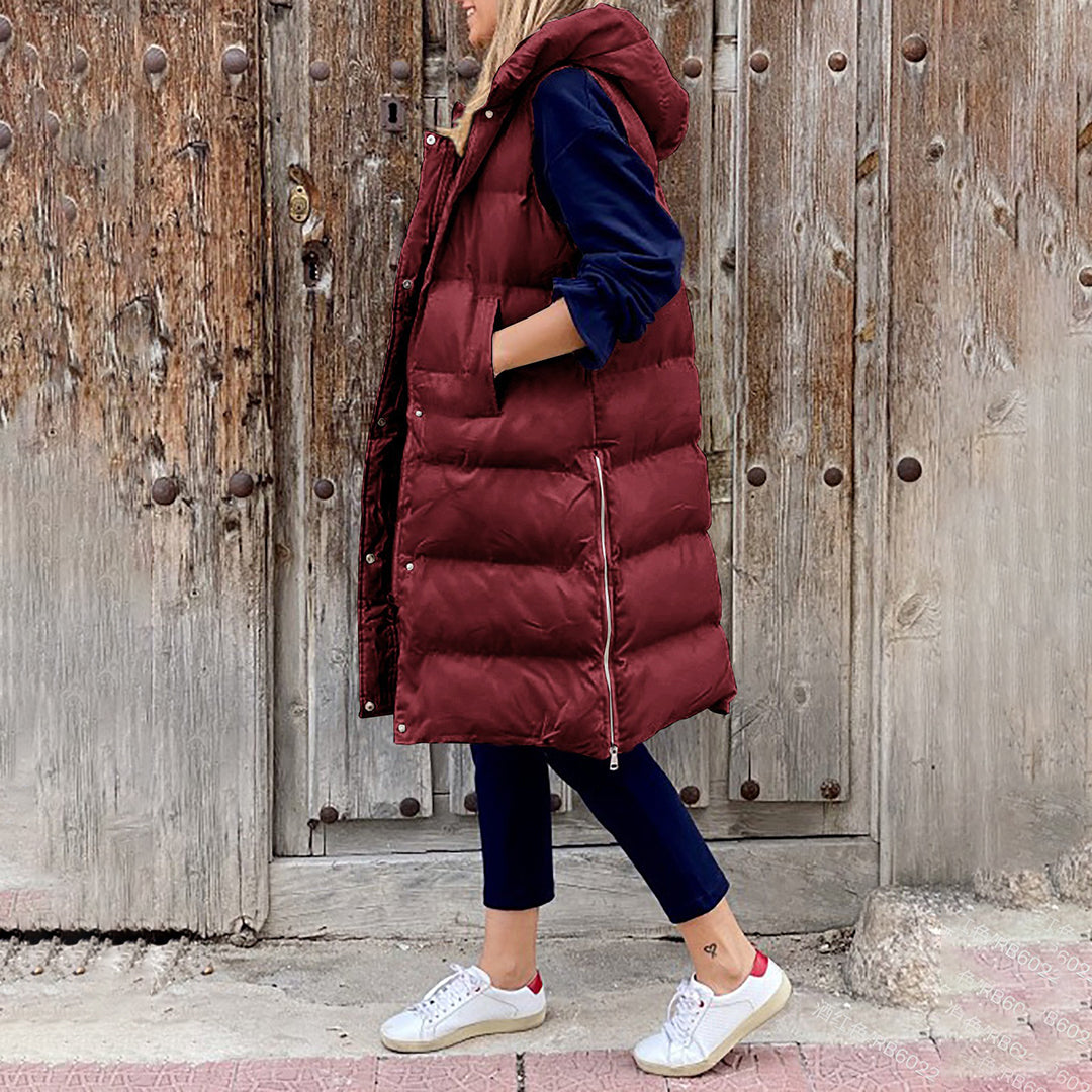 CozyVest - Lange gepolsterte Weste mit Kapuze | Ultimativer und stilvoller Schutz vor Kälte