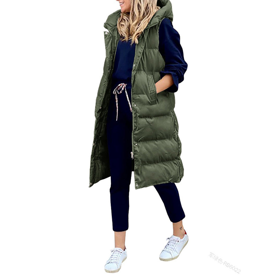 CozyVest - Lange gepolsterte Weste mit Kapuze | Ultimativer und stilvoller Schutz vor Kälte