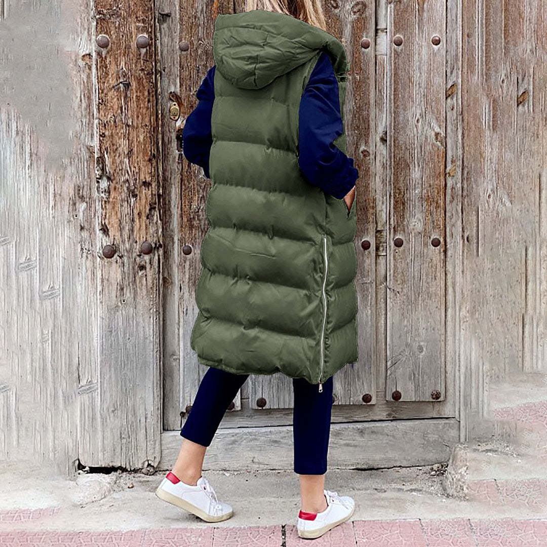 CozyVest - Lange gepolsterte Weste mit Kapuze | Ultimativer und stilvoller Schutz vor Kälte
