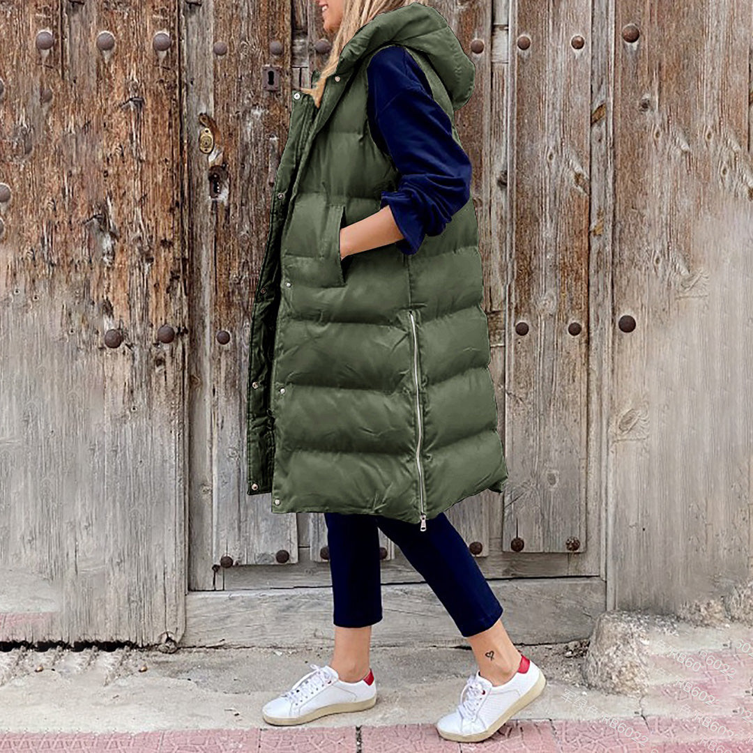 CozyVest - Lange gepolsterte Weste mit Kapuze | Ultimativer und stilvoller Schutz vor Kälte